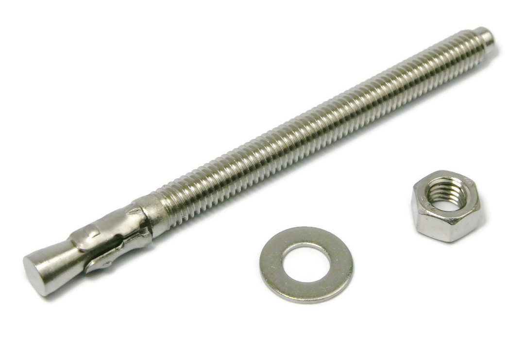 304 Stainless Steel Concrete Wedge Anchor, 5/8 x 7, Qty 10